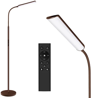 LED Floor Lamp, Stepless Adjustable 3000K-6000K Colors, Brown Bright 15W Floor Lamps for Living Room with 1H Timer, Reading Standing Lamp with Remote & Touch Control, Home Office LED Floor Lamp, Stepless Adjustable 3000K-6000K Colors, Brown Bright 15W Floor Lamps for Living Room with 1H Timer, Reading Standing Lamp with Remote & Touch Control, Home Office