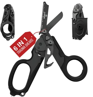 Heavy Duty 6 in 1 Multifunctional Trauma Shears Foldable | Stainless Steel Emergency Response Scissors | Survival Shears With Holster | Medical Trauma Shears Tactical With Strap Cutter | Matte Black Heavy Duty 6 in 1 Multifunctional Trauma Shears Foldable | Stainless Steel Emergency Response Scissors | Survival Shears With Holster | Medical Trauma Shears Tactical With Strap Cutter | Matte Black