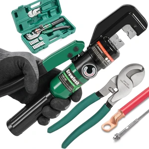 Hydraulic Crimping Tool, Battery Cable Crimper 12AWG2/0AWG, US Standard AWG Dies, 10-Ton Hydraulic Crimper for US AWG Size 12-2/0 Gauge Stranded (YQK-00+cut) Hydraulic Crimping Tool, Battery Cable Crimper 12AWG2/0AWG, US Standard AWG Dies, 10-Ton Hydraulic Crimper for US AWG Size 12-2/0 Gauge Stranded (YQK-00+cut)