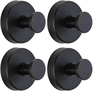 Suction Cup Hooks for Shower No-Drill Bathroom Hooks for Towels, Robes, Loofah Mountable on Bathroom Walls, Kitchen, Glass, Mirrors, Tile and Smooth,Non-Porous Surfaces (4, Matte Black) Suction Cup Hooks for Shower No-Drill Bathroom Hooks for Towels, Robes, Loofah Mountable on Bathroom Walls, Kitchen, Glass, Mirrors, Tile and Smooth,Non-Porous Surfaces (4, Matte Black)