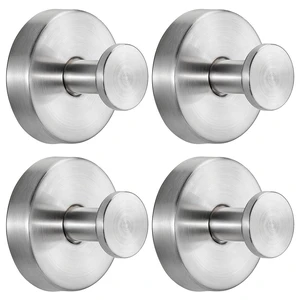 Suction Cup Hooks for Shower No-Drill Bathroom Hooks for Towels, Robes, Loofah Mountable on Bathroom Walls, Kitchen, Glass, Mirrors, Tile and Smooth,Non-Porous Surfaces (4, Brushed Nickel) Suction Cup Hooks for Shower No-Drill Bathroom Hooks for Towels, Robes, Loofah Mountable on Bathroom Walls, Kitchen, Glass, Mirrors, Tile and Smooth,Non-Porous Surfaces (4, Brushed Nickel)