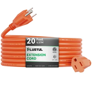 Outdoor Extension Cord 20 FT | 16/3 Gauge Heavy Duty 3 Prong Extension Cord, 13A 1625W SJTW, ETL Listed, Great for Garden and Home, Orange Outdoor Extension Cord 20 FT | 16/3 Gauge Heavy Duty 3 Prong Extension Cord, 13A 1625W SJTW, ETL Listed, Great for Garden and Home, Orange