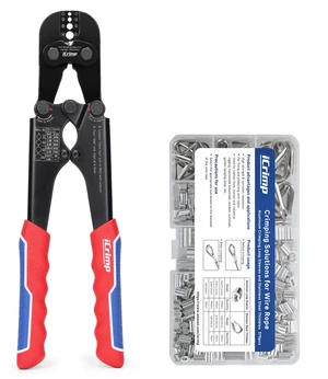 iCrimp 1608MC Wire Rope Crimper w/Built-In Cutter, 3/64"1/8", Sleeve Kit Kit includes crimper tool and storage case with 330 aluminum loop sleeves in 4 sizes & 45 stainless steel thimbles iCrimp 1608MC Wire Rope Crimper w/Built-In Cutter, 3/64"1/8", Sleeve Kit Kit includes crimper tool and storage case with 330 aluminum loop sleeves in 4 sizes & 45 stainless steel thimbles