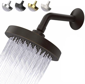 Shower Head - High Pressure 2.5 GPM - Oil Rubbed Bronze Anti-clog silicone nozzles, removable restrictor, easy-clean fixed replacement Shower Head - High Pressure 2.5 GPM - Oil Rubbed Bronze Anti-clog silicone nozzles, removable restrictor, easy-clean fixed replacement
