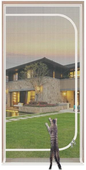 Upgraded Pet Screen Door,Fits Door Opening Size 30''x 80'',Thickened Cat Resistant Mesh Screen Door for Living Room,Kitchen,Bedroom,Cat Proof Screen with Zipper Closure Upgraded Pet Screen Door,Fits Door Opening Size 30''x 80'',Thickened Cat Resistant Mesh Screen Door for Living Room,Kitchen,Bedroom,Cat Proof Screen with Zipper Closure