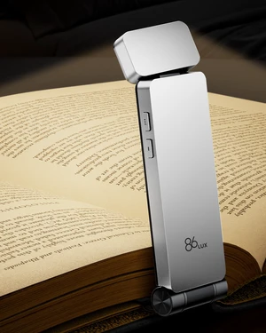 Book Light, Rechargeable Clip-On LED Reading Light for Bed 3 Color Temperatures with Stepless Dimming, Ultralight Bookmark Design for Book Lovers, Silver Book Light, Rechargeable Clip-On LED Reading Light for Bed 3 Color Temperatures with Stepless Dimming, Ultralight Bookmark Design for Book Lovers, Silver