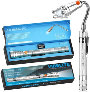 Extendable Magnetic Flashlight Magnet Pickup Tool, Gifts for Men, Silver Telescopic and Flexible Gadget, Birthday Gifts for Men, Dad, Husband, Him, Women, Mechanic, Mens Birthday Gift Ideas Extendable Magnetic Flashlight Magnet Pickup Tool, Gifts for Men, Silver Telescopic and Flexible Gadget, Birthday Gifts for Men, Dad, Husband, Him, Women, Mechanic, Mens Birthday Gift Ideas