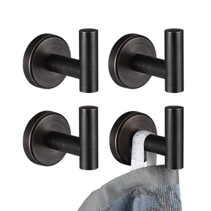 Bathroom Towel Hook Oil Rubbed Bronze, 304 Stainless Steel 0.8mm Coat Robe Clothes Hook for Bathroom Kitchen Garage Wall Mounted (Pack of 4), TH100-ORB-P4 Bathroom Towel Hook Oil Rubbed Bronze, 304 Stainless Steel 0.8mm Coat Robe Clothes Hook for Bathroom Kitchen Garage Wall Mounted (Pack of 4), TH100-ORB-P4