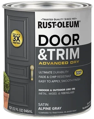 369387 Advanced Dry Door & Trim Paint, Quart, Satin Alpine Gray 369387 Advanced Dry Door & Trim Paint, Quart, Satin Alpine Gray