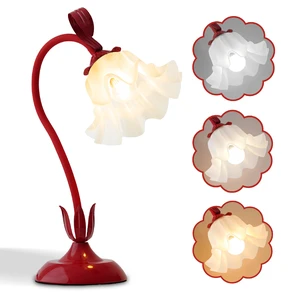 Flower Table Lamp, LED Reading Light Bedside Vintage Night Light (Red) 3 Colors Modes Kawaii Flower Lamps Decor,Living Room Bedroom Lighting Table Lamps Home Decoration Flower Table Lamp, LED Reading Light Bedside Vintage Night Light (Red) 3 Colors Modes Kawaii Flower Lamps Decor,Living Room Bedroom Lighting Table Lamps Home Decoration