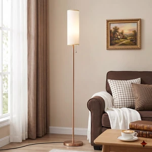 64" Floor Lamp with Bulb & Lampshade & Chain Switch, White & Brown 3 Color Temperature,9W LED bulb,Minimalist Floor Lamp,Tall Pole Lamps,Living Room,Bedrooms,for Study,Office 64" Floor Lamp with Bulb & Lampshade & Chain Switch, White & Brown 3 Color Temperature,9W LED bulb,Minimalist Floor Lamp,Tall Pole Lamps,Living Room,Bedrooms,for Study,Office