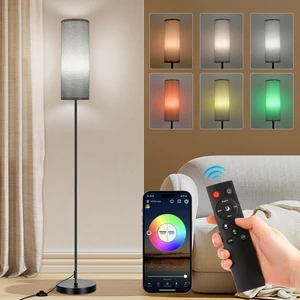 Floor Lamp, 9W 800LM Smart Bulb, Tall Corner Lamp, Gray Shade Music Sync Light, App & Remote Control, Color Changing Ambient Lighting Standing Lamp for Bedroom Game Christmas Home Decor Floor Lamp, 9W 800LM Smart Bulb, Tall Corner Lamp, Gray Shade Music Sync Light, App & Remote Control, Color Changing Ambient Lighting Standing Lamp for Bedroom Game Christmas Home Decor