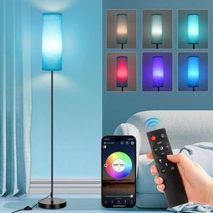 Floor Lamp, 9W 800LM Smart Bulb, Tall Lamp, Turquoise Shade Music Sync, App& Remote Control, Color Changing Ambient Lighting Standing Lamp for Living Room Bedroom Corner Game Home Decor Floor Lamp, 9W 800LM Smart Bulb, Tall Lamp, Turquoise Shade Music Sync, App& Remote Control, Color Changing Ambient Lighting Standing Lamp for Living Room Bedroom Corner Game Home Decor
