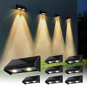 Solar Dusk to Dawn Lights Outdoor for Fence, Deck, Porch, Address 3000K Downlights LED Convex Lens Warm White Lighting Waterproof Solar Powered 8 Pack Solar Dusk to Dawn Lights Outdoor for Fence, Deck, Porch, Address 3000K Downlights LED Convex Lens Warm White Lighting Waterproof Solar Powered 8 Pack