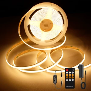 COB LED Strip Light Warm White, High Bright LED Lights with 2400LEDs, RF Remote and UL Power Supply, 2700K Dimmable LED Rope Lights for Mirror, Bedroom, Kitchen, DIY Home Decoration COB LED Strip Light Warm White, High Bright LED Lights with 2400LEDs, RF Remote and UL Power Supply, 2700K Dimmable LED Rope Lights for Mirror, Bedroom, Kitchen, DIY Home Decoration