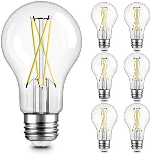 A19 Vintage Dimmable LED Light Bulbs, E26 Base 60W Equivalent, 6 Pack 4000K Natural White, 8W, 800 Lumens High Brightness, CRI 80+, Clear Glass Edison Filament, for Home, Farmhouse A19 Vintage Dimmable LED Light Bulbs, E26 Base 60W Equivalent, 6 Pack 4000K Natural White, 8W, 800 Lumens High Brightness, CRI 80+, Clear Glass Edison Filament, for Home, Farmhouse