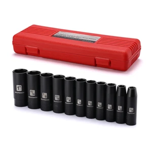 11 Pieces 1/2-Inch Drive Deep Impact Socket Set, 3/8-Inch to 1-Inch, CR-V, SAE, 6 Point, Deep, 11 Pieces 1/2" Dr. Socket 11 Pieces 1/2-Inch Drive Deep Impact Socket Set, 3/8-Inch to 1-Inch, CR-V, SAE, 6 Point, Deep, 11 Pieces 1/2" Dr. Socket