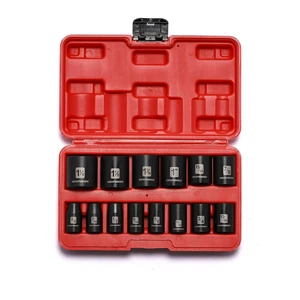 14 Pieces 1/2-Inch Drive Shallow Impact Socket Set, 3/8-Inch to 1-1/4 Inch, CR-V, SAE, 6 Point, Shallow, 14 Pieces 1/2" Dr. Shallow Socket 14 Pieces 1/2-Inch Drive Shallow Impact Socket Set, 3/8-Inch to 1-1/4 Inch, CR-V, SAE, 6 Point, Shallow, 14 Pieces 1/2" Dr. Shallow Socket