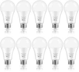 LED Light Bulbs, 100 Watt Equivalent A19 LED Bulbs, 13W 5000K Daylight White 1500 Lumens Non-Dimmable Bright E26 Edison Medium Screw Bulbs for Home Bedroom Kitchen Living Room Office Lamp, 10-Pack LED Light Bulbs, 100 Watt Equivalent A19 LED Bulbs, 13W 5000K Daylight White 1500 Lumens Non-Dimmable Bright E26 Edison Medium Screw Bulbs for Home Bedroom Kitchen Living Room Office Lamp, 10-Pack