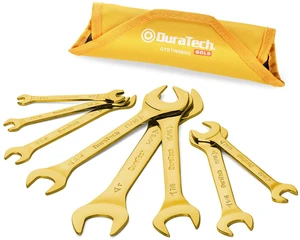 Super-Thin Open End Wrench Set, SAE, 8-Piece, 1/4" to 1-1/16" Slim Wrench Set, Titanium Plating, Rolling Pouch Super-Thin Open End Wrench Set, SAE, 8-Piece, 1/4" to 1-1/16" Slim Wrench Set, Titanium Plating, Rolling Pouch