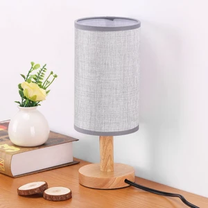 Gray Small Bedside Table Lamp for Bedroom,Natural Round Wood Base&Fabric Linen Shade,Cozy Night Table Light for Study Reading,Minimalist Boho Desk Lamp for Nightstand,Living Room,Nursery,Kitchen,Dorm Gray Small Bedside Table Lamp for Bedroom,Natural Round Wood Base&Fabric Linen Shade,Cozy Night Table Light for Study Reading,Minimalist Boho Desk Lamp for Nightstand,Living Room,Nursery,Kitchen,Dorm