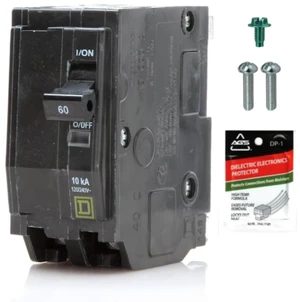 Genuine Square D QO260 60 Amp Double Pole Circuit Breaker Kit UL Listed, Plug-On Replacement for QO Load Center Panel Box, 60A, 120/240V, 10kAIC, 60Amp, 2 Pole QO Circuit Breaker, 1 Pack Genuine Square D QO260 60 Amp Double Pole Circuit Breaker Kit UL Listed, Plug-On Replacement for QO Load Center Panel Box, 60A, 120/240V, 10kAIC, 60Amp, 2 Pole QO Circuit Breaker, 1 Pack