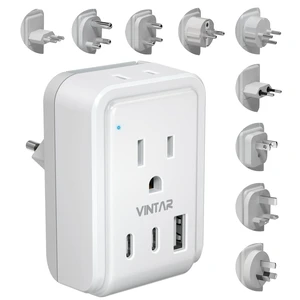 Universal Travel Adapter, Type A,C,D,E/F,G,H,I,L,M Detachable Plugs 5 in 1 with 2 AC 3 USB Ports (2 USB C), 17W Fast Charge, International Power Adapter for US/India/Africa/EU/UK/AU/JP/Italy Universal Travel Adapter, Type A,C,D,E/F,G,H,I,L,M Detachable Plugs 5 in 1 with 2 AC 3 USB Ports (2 USB C), 17W Fast Charge, International Power Adapter for US/India/Africa/EU/UK/AU/JP/Italy