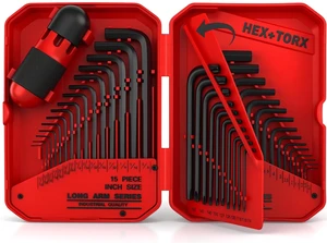 41-Piece Hex Key Allen Wrench Set, L Shape Hex and Torx Key Wrenches with Torque Handle | SAE(0.028"-3/8") | Metric(0.7mm-10mm) | Torx(T9-T50) in 3-Layer Storage Case, Heat Treated Cr-V Steel 41-Piece Hex Key Allen Wrench Set, L Shape Hex and Torx Key Wrenches with Torque Handle | SAE(0.028"-3/8") | Metric(0.7mm-10mm) | Torx(T9-T50) in 3-Layer Storage Case, Heat Treated Cr-V Steel