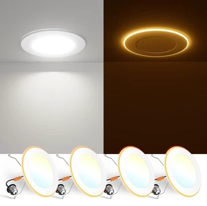 4 Pack 5/6 Inch 5CCT LED Recessed Lighting with Night Light 2700K/3000K/4000K/5000K/6000K Selectable,Dimmable Retrofit Flat Can Lights, 1000LM,10W, IC & Damp Rated, ETL & FCC 4 Pack 5/6 Inch 5CCT LED Recessed Lighting with Night Light 2700K/3000K/4000K/5000K/6000K Selectable,Dimmable Retrofit Flat Can Lights, 1000LM,10W, IC & Damp Rated, ETL & FCC