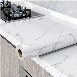 Marble Contact Paper White Peel and Stick Wallpaper 15.8"×393" Glossy Marble Wallpaper Self Adhesive Removable Wallpapers Waterproof Countertop Paper for Cabinet Furniture Kitchen Vinyl Marble Contact Paper White Peel and Stick Wallpaper 15.8"×393" Glossy Marble Wallpaper Self Adhesive Removable Wallpapers Waterproof Countertop Paper for Cabinet Furniture Kitchen Vinyl