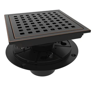 6 Inch Square Shower Floor Drain with Flange,Quadrato Pattern Grate Removable,Food-Grade SUS 304 Stainless Steel,Watermark&CUPC Certified,Oil Rubbed Bronze 6 Inch Square Shower Floor Drain with Flange,Quadrato Pattern Grate Removable,Food-Grade SUS 304 Stainless Steel,Watermark&CUPC Certified,Oil Rubbed Bronze