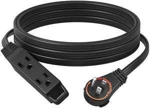 15FT Flat Plug Extension Cord, 360° Rotating Plug, 16/3 3 Prong, Ultra Thin, 13A/125V/1625W, Grounded Flat Power Cable for Indoor Narrow Space, SPT-3, ETL Listed, Black 15FT Flat Plug Extension Cord, 360° Rotating Plug, 16/3 3 Prong, Ultra Thin, 13A/125V/1625W, Grounded Flat Power Cable for Indoor Narrow Space, SPT-3, ETL Listed, Black