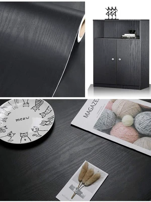 Black Wood Peel and Stick Wallpaper Wood Contact Paper 17.7" × 197" Self-Adhesive Wallpaper Removable Waterproof Wall Paper Vinyl for Countertop Furniture Kitchen Countertop Easy to Clean Black Wood Peel and Stick Wallpaper Wood Contact Paper 17.7" × 197" Self-Adhesive Wallpaper Removable Waterproof Wall Paper Vinyl for Countertop Furniture Kitchen Countertop Easy to Clean