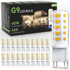 20 Pack G9 LED Bulb 4W, 3000K Warm White, 40 Watt Eq, G9 Base,120V T4 G9 Halogen Replacement, G 9 Bi-pin Base Light Bulbs for Chandelier, 450 LM 360 Beam Angle for Home Lighting, Non-dimmable 20 Pack G9 LED Bulb 4W, 3000K Warm White, 40 Watt Eq, G9 Base,120V T4 G9 Halogen Replacement, G 9 Bi-pin Base Light Bulbs for Chandelier, 450 LM 360 Beam Angle for Home Lighting, Non-dimmable