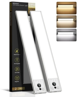 12inch Under Cabinet Lighting, 2 Pack 3100mAh Rechargeable Motion Sensor Light Indoor with 3 Color Temperatures, Dimmable & Magnetic Closet Light, Wireless Counter Lights for Kitchen, Stairs 12inch Under Cabinet Lighting, 2 Pack 3100mAh Rechargeable Motion Sensor Light Indoor with 3 Color Temperatures, Dimmable & Magnetic Closet Light, Wireless Counter Lights for Kitchen, Stairs