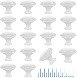 White Cabinet Drawer Hardware,30mm Kitchen Cabinet Knobs,30 Pack Drawer Pulls, Stainless Steel, Round Shape, Smooth Touch, with Installation Screws, for Dressers Kitchens Cupboard White Cabinet Drawer Hardware,30mm Kitchen Cabinet Knobs,30 Pack Drawer Pulls, Stainless Steel, Round Shape, Smooth Touch, with Installation Screws, for Dressers Kitchens Cupboard