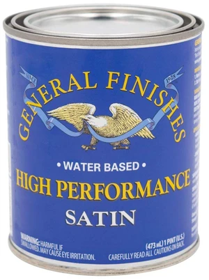 High Performance Water Based Topcoat, 1 Pint, Satin High Performance Water Based Topcoat, 1 Pint, Satin
