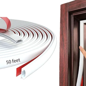 White Rubber Weather Stripping Door Seal Strip, D Shape Door Weather Seal Strip, Self-Adhesive Soundproofing Frame Insulation Tape for Doors Frame/Window Seal,Blocks Cold Drafts Noise White Rubber Weather Stripping Door Seal Strip, D Shape Door Weather Seal Strip, Self-Adhesive Soundproofing Frame Insulation Tape for Doors Frame/Window Seal,Blocks Cold Drafts Noise