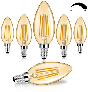 6-Pack Dimmable E12 LED Candelabra Bulbs 60W Equivalent, 2200K 6W, B11 Candle Base, 600 Lumens, LED Filament, Amber Glass, High CRI, Vintage Light Bulb for Chandelier Ceiling Fan 6-Pack Dimmable E12 LED Candelabra Bulbs 60W Equivalent, 2200K 6W, B11 Candle Base, 600 Lumens, LED Filament, Amber Glass, High CRI, Vintage Light Bulb for Chandelier Ceiling Fan