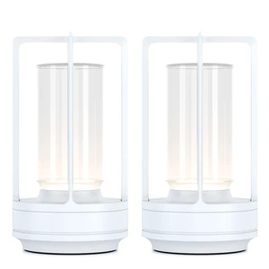 Rechargeable Cordless Small Metal Table Lamp, Stepless Dimming, 3-Color Set of 2, 2600mAh Battery, Portable LED Desk Light, Cute, Suitable for Indoor/Outdoor/Restaurant/Bedroom/Bar/Coffee/Camping Rechargeable Cordless Small Metal Table Lamp, Stepless Dimming, 3-Color Set of 2, 2600mAh Battery, Portable LED Desk Light, Cute, Suitable for Indoor/Outdoor/Restaurant/Bedroom/Bar/Coffee/Camping