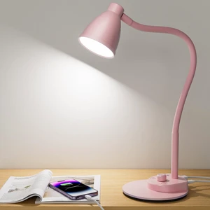Cute Desk Lamp with USB Charging Port, 3 Color Modes Dimmable, Pink Pink Lamp LED Reading Lamp, Flexible Neck Auto Dimming Table Task Light for Home Office Dorm Bedside Cute Desk Lamp with USB Charging Port, 3 Color Modes Dimmable, Pink Pink Lamp LED Reading Lamp, Flexible Neck Auto Dimming Table Task Light for Home Office Dorm Bedside