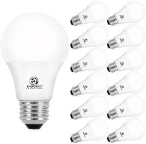 Energetic A19 LED Bulb 60W Equivalent Soft White, 2700K LED Light Bulbs, E26 Standard Base, 8W 760LM, Non-Dimmable, ETL Listed, 12 Pack Energetic A19 LED Bulb 60W Equivalent Soft White, 2700K LED Light Bulbs, E26 Standard Base, 8W 760LM, Non-Dimmable, ETL Listed, 12 Pack