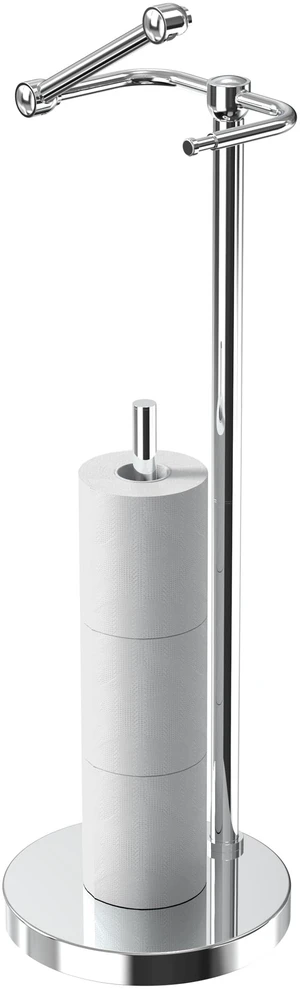 Toilet Paper Holder Stand, Post Pivoting Design Free Standing Toilet Paper Holder with Storage for 4 Rolls, SUS304 Stainless Steel Tissue Holder with Reserve, Heavy-Duty Base (Chrome) Toilet Paper Holder Stand, Post Pivoting Design Free Standing Toilet Paper Holder with Storage for 4 Rolls, SUS304 Stainless Steel Tissue Holder with Reserve, Heavy-Duty Base (Chrome)
