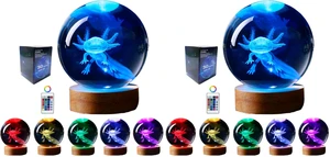 Axolotl lamp,3.15 inch 3D K9 Crystal Ball Axolotl Night Light with Wooden Base,16 Colors Change,Remote Control,Color Box,Birthday Christmas Axolotl Gift (Pack of 2) Axolotl lamp,3.15 inch 3D K9 Crystal Ball Axolotl Night Light with Wooden Base,16 Colors Change,Remote Control,Color Box,Birthday Christmas Axolotl Gift (Pack of 2)