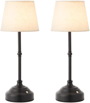 2 Pack Cordless Table Lamp, Rechargeable Desk Lamp with Fabric Shade, Battery Operated 3 Color Stepless Dimming, Small Touch Bedside Lamp Home Decor for Dining, Counter(Matte Black) 2 Pack Cordless Table Lamp, Rechargeable Desk Lamp with Fabric Shade, Battery Operated 3 Color Stepless Dimming, Small Touch Bedside Lamp Home Decor for Dining, Counter(Matte Black)