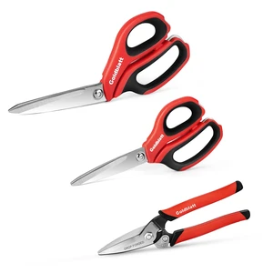 3PCS Heavy Duty Scissors, Multipurpose Shop Scissors Drop Forged Blades with Small Serrations, Comfortable Handles for Easy Cutting Cardboard, Wires, Leather, Fabric 3PCS Heavy Duty Scissors, Multipurpose Shop Scissors Drop Forged Blades with Small Serrations, Comfortable Handles for Easy Cutting Cardboard, Wires, Leather, Fabric