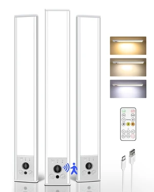 3-Pack 12inch Under Cabinet Lighting with Remote, 3300mAh Rechargeable Motion Sensor Lights, Magnetic Dimmable Closet Light, 3 Color Temps Wireless Lights for Kitchen, Pantry, Stair 3-Pack 12inch Under Cabinet Lighting with Remote, 3300mAh Rechargeable Motion Sensor Lights, Magnetic Dimmable Closet Light, 3 Color Temps Wireless Lights for Kitchen, Pantry, Stair