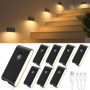 Stair Lights Indoor, Wireless Motion Sensor Light Indoor, Rechargeable Night Lights for Stairway, Hallway, Kitchen, Closet, Cabinet, Bedroom, Kids' Room(8-Pack) Stair Lights Indoor, Wireless Motion Sensor Light Indoor, Rechargeable Night Lights for Stairway, Hallway, Kitchen, Closet, Cabinet, Bedroom, Kids' Room(8-Pack)