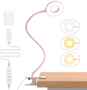 LED Desk Lamp with Clamp, Reading Light with 3 Color Modes & 10 Brightness Levels, Flexible Arm Book Light for Kids Reading in Bed at Night, Clip on Table, Computer, Zoom Meetings - 27.6'' Pink LED Desk Lamp with Clamp, Reading Light with 3 Color Modes & 10 Brightness Levels, Flexible Arm Book Light for Kids Reading in Bed at Night, Clip on Table, Computer, Zoom Meetings - 27.6'' Pink