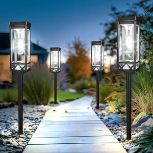 Taller Solar Pathway Lights Outdoor, 6 Pack Upgraded Brighter Solar Garden Lights Solar Powered, Up to 15 Hours Outdoor Solar Lights for Yard Landscape Path Walkway Driveway Cool White Taller Solar Pathway Lights Outdoor, 6 Pack Upgraded Brighter Solar Garden Lights Solar Powered, Up to 15 Hours Outdoor Solar Lights for Yard Landscape Path Walkway Driveway Cool White